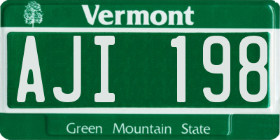 VT license plate AJI198