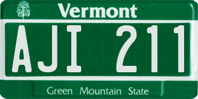 VT license plate AJI211