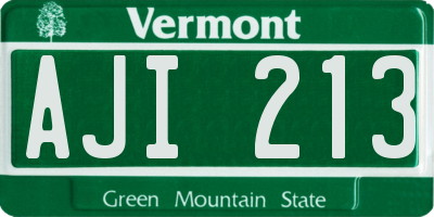VT license plate AJI213