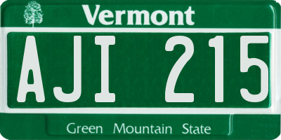 VT license plate AJI215