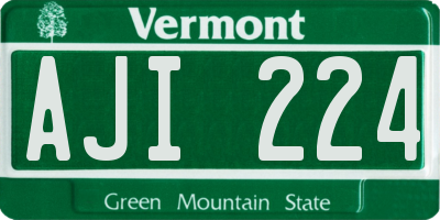 VT license plate AJI224