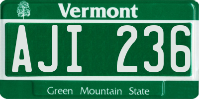 VT license plate AJI236