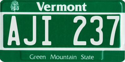 VT license plate AJI237