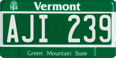 VT license plate AJI239