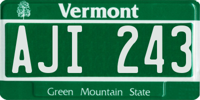 VT license plate AJI243