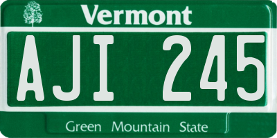 VT license plate AJI245