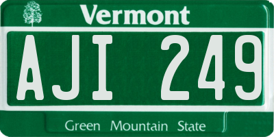 VT license plate AJI249