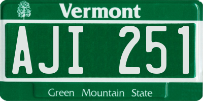 VT license plate AJI251