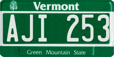 VT license plate AJI253