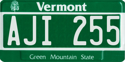VT license plate AJI255