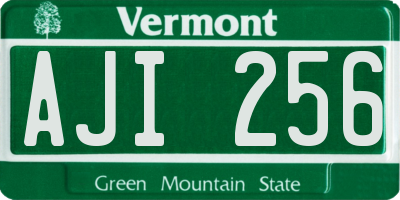VT license plate AJI256
