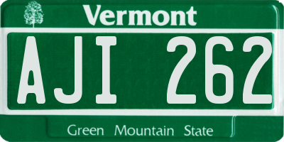 VT license plate AJI262