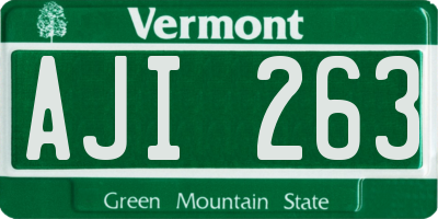 VT license plate AJI263