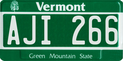 VT license plate AJI266
