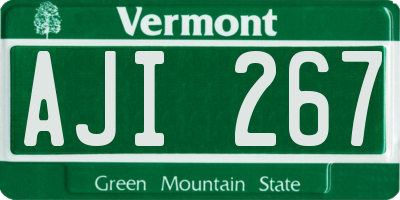 VT license plate AJI267