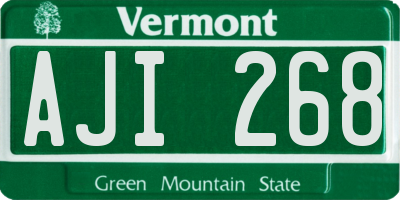 VT license plate AJI268