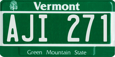 VT license plate AJI271