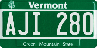 VT license plate AJI280