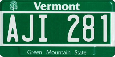 VT license plate AJI281