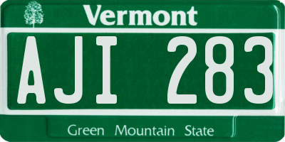 VT license plate AJI283