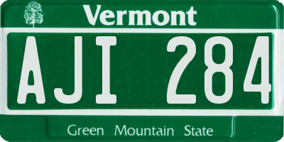 VT license plate AJI284