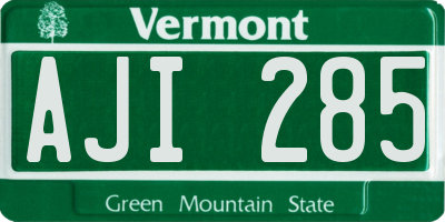 VT license plate AJI285
