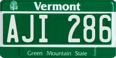 VT license plate AJI286