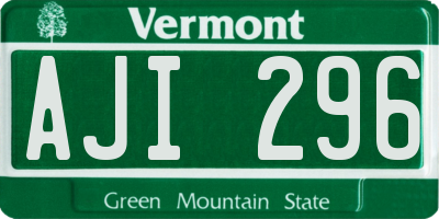 VT license plate AJI296
