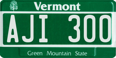 VT license plate AJI300