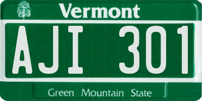 VT license plate AJI301