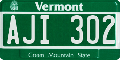 VT license plate AJI302
