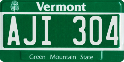 VT license plate AJI304