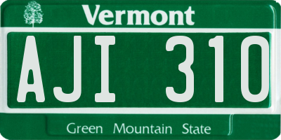 VT license plate AJI310