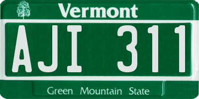 VT license plate AJI311