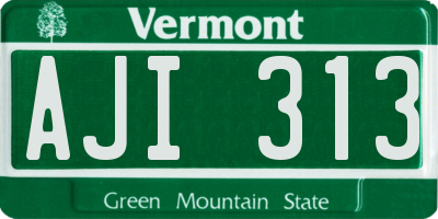 VT license plate AJI313