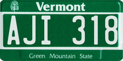VT license plate AJI318