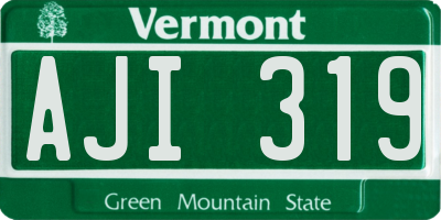 VT license plate AJI319