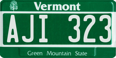 VT license plate AJI323