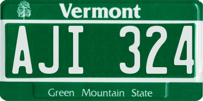VT license plate AJI324