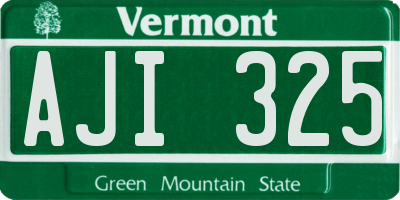 VT license plate AJI325