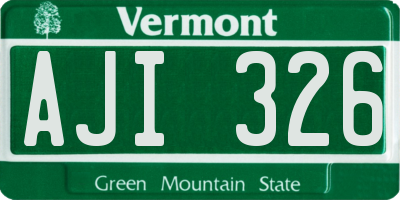 VT license plate AJI326