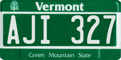 VT license plate AJI327