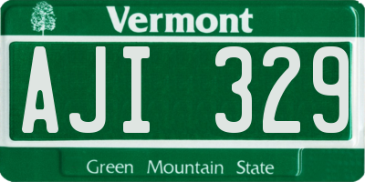 VT license plate AJI329
