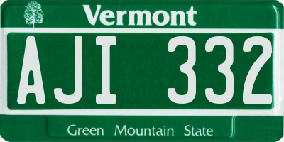 VT license plate AJI332