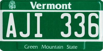 VT license plate AJI336