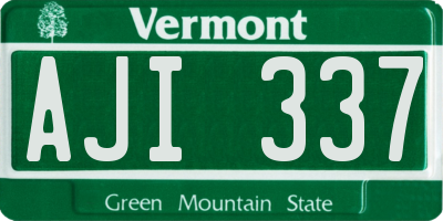VT license plate AJI337