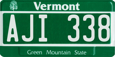 VT license plate AJI338