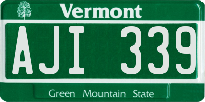 VT license plate AJI339