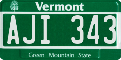 VT license plate AJI343