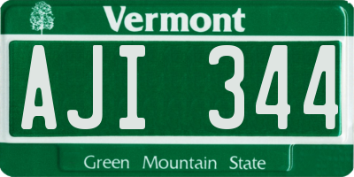 VT license plate AJI344